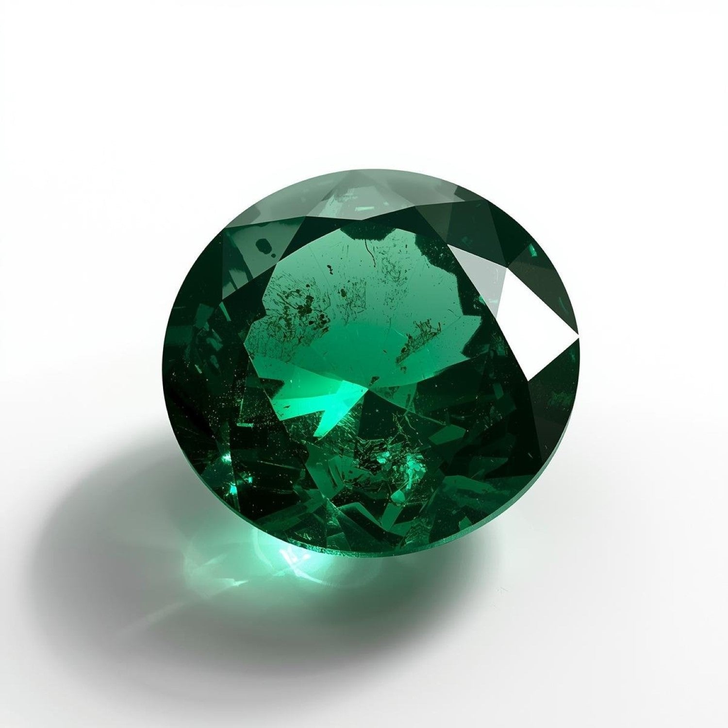 Emerald 1PC Small 8x8 MM Round Faceted Green Luster Precious Loose Gems Secondary image