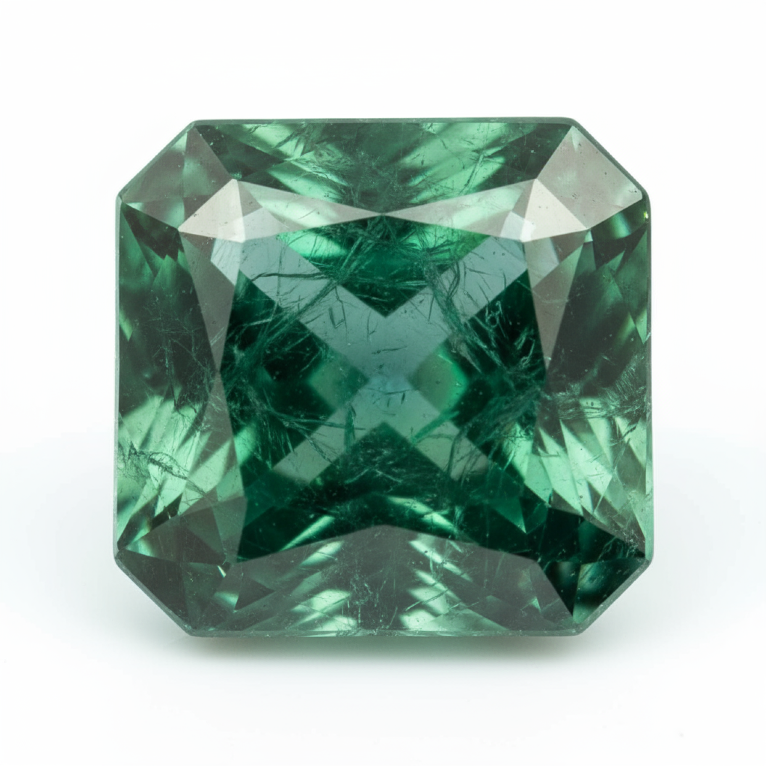 Emerald 1PC Large 11x11 MM Square Faceted Green Fine Precious Gems Huvudsaklig produktbild