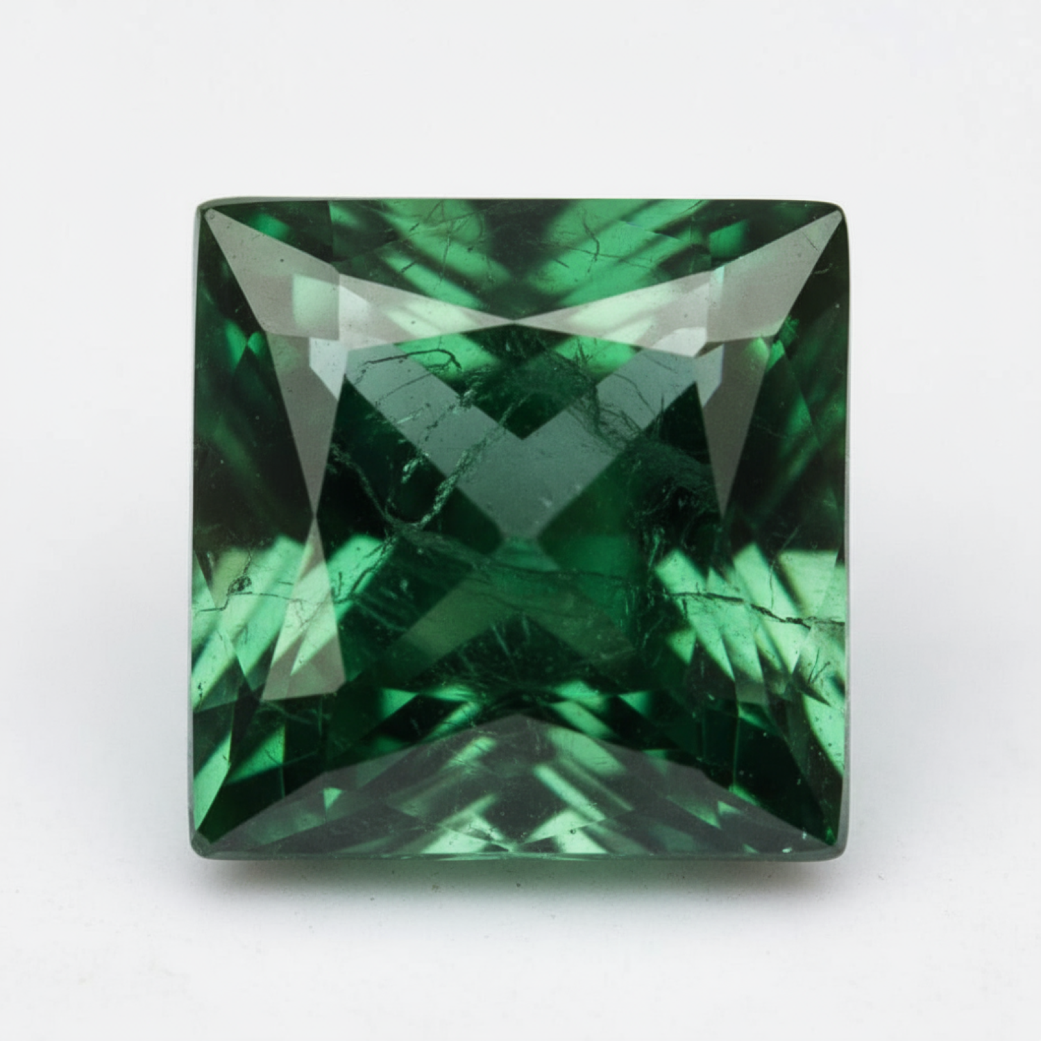 Emerald 1PC Chunky 14x14 MM Square Faceted Green Genuine Precious Loose Gemstones Main image
