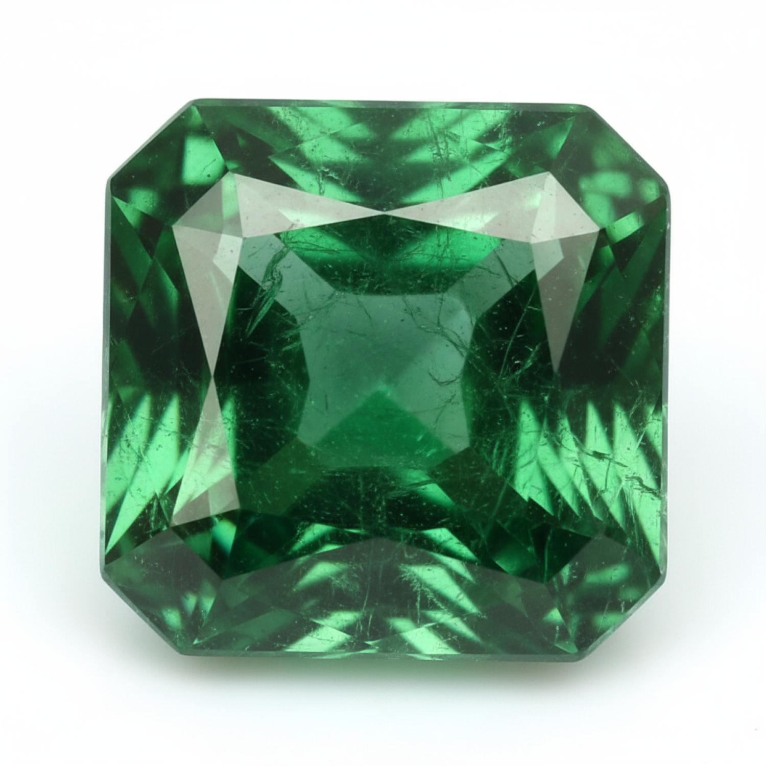 Emerald 1PC Chunky 14x14 MM Square Faceted Green Genuine Precious Loose Gemstones Secondary image