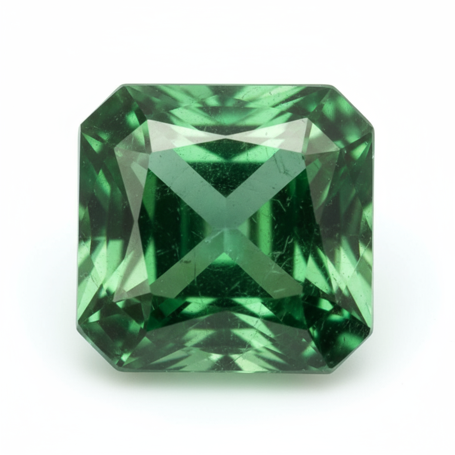 Emerald 1PC Chunky 15x15 MM Square Faceted Green Superior Precious Gems Huvudsaklig produktbild