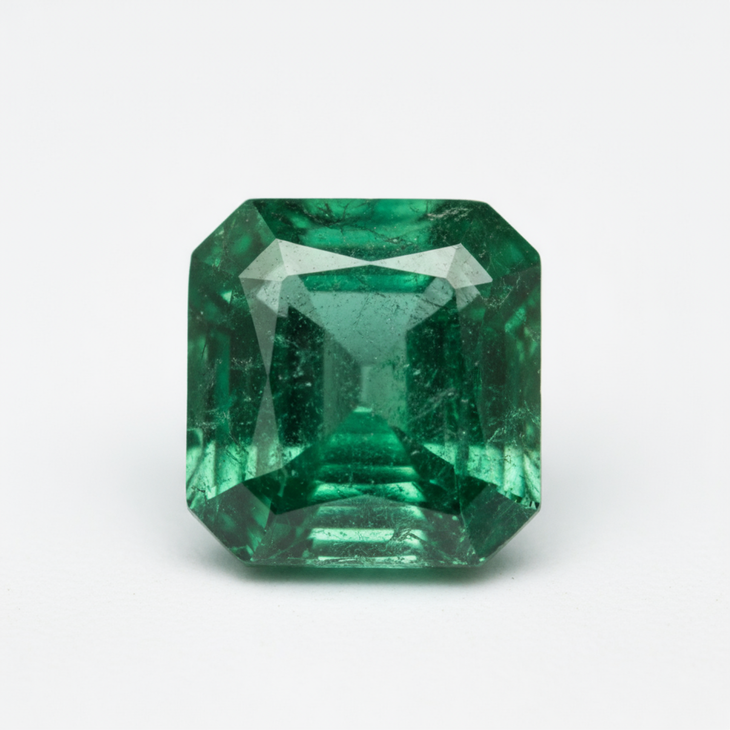Emerald 1PC Small 7x7 MM Square Faceted Green Splendid Precious Gems Huvudsaklig produktbild