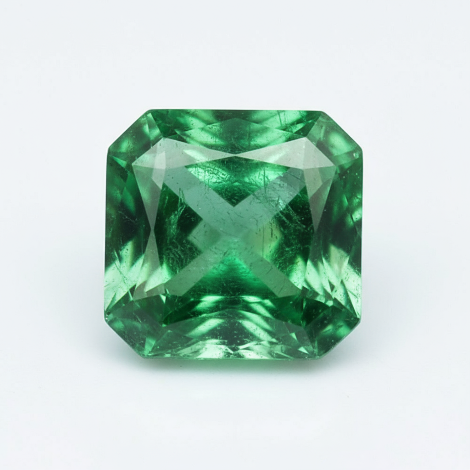 Emerald 1PC Medium 9x9 MM Square Faceted Green Lustrous Precious Loose Gemstone Immagine principale del prodotto