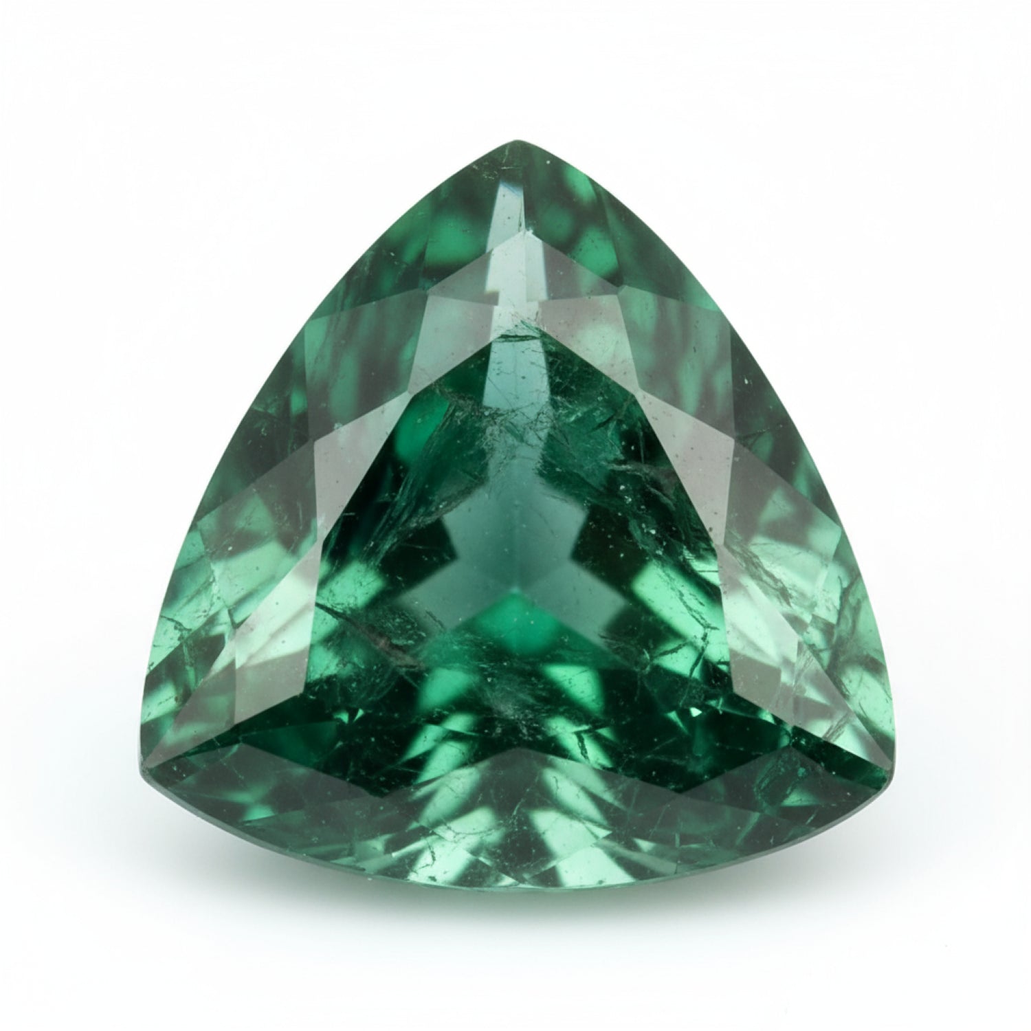 Emerald 1PC Large 10x10 MM Triangle Faceted Green Shine Precious Loose Gemstones