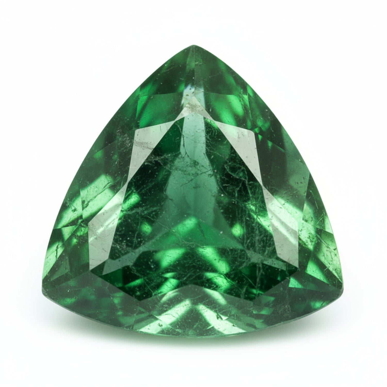 Emerald 1PC Large 10x10 MM Triangle Faceted Green Shine Precious Loose Gemstones