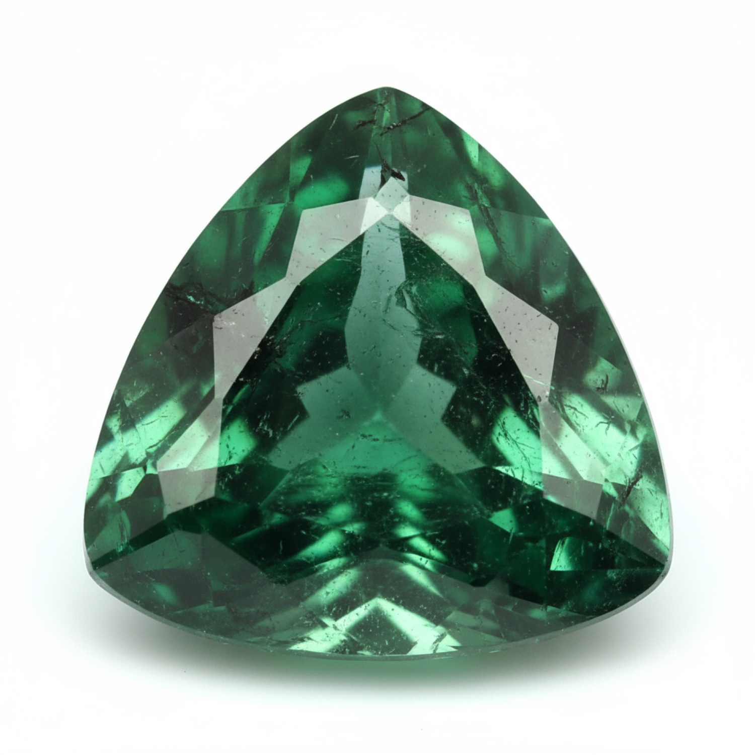 Emerald 1PC Large 11x11 MM Triangle Faceted Green Fine Precious Gems Sekundär produktbild