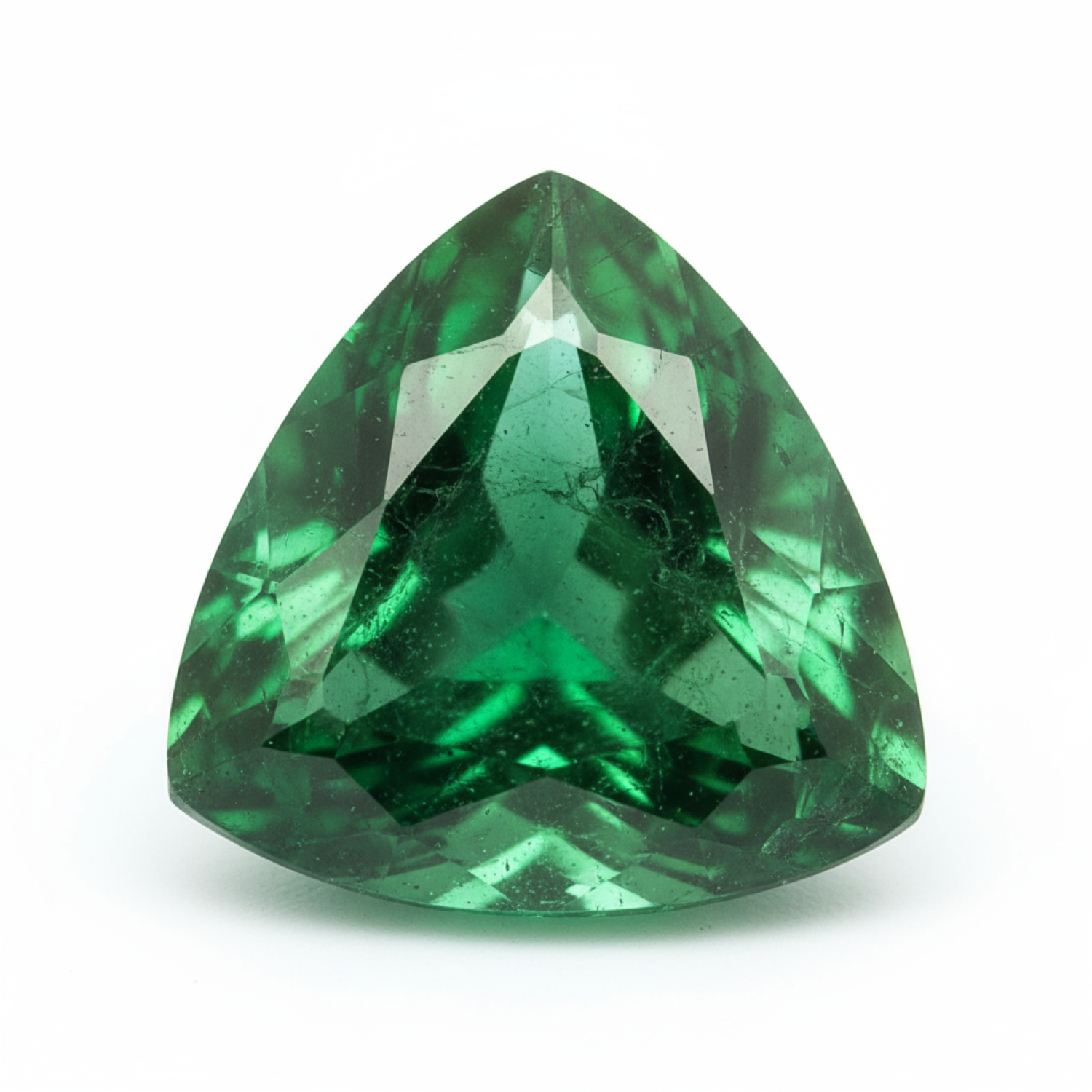Emerald 1PC Chunky 13x13 MM Triangle Faceted Green Natural Precious Loose Gemstone Huvudsaklig produktbild