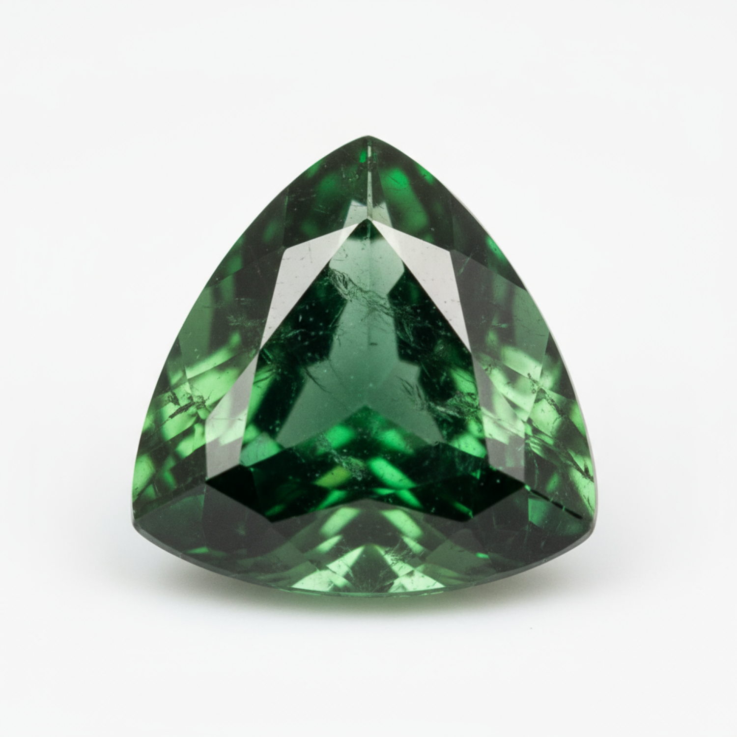 Emerald 1PC Chunky 14x14 MM Triangle Faceted Green Genuine Precious Loose Gemstones Immagine principale del prodotto