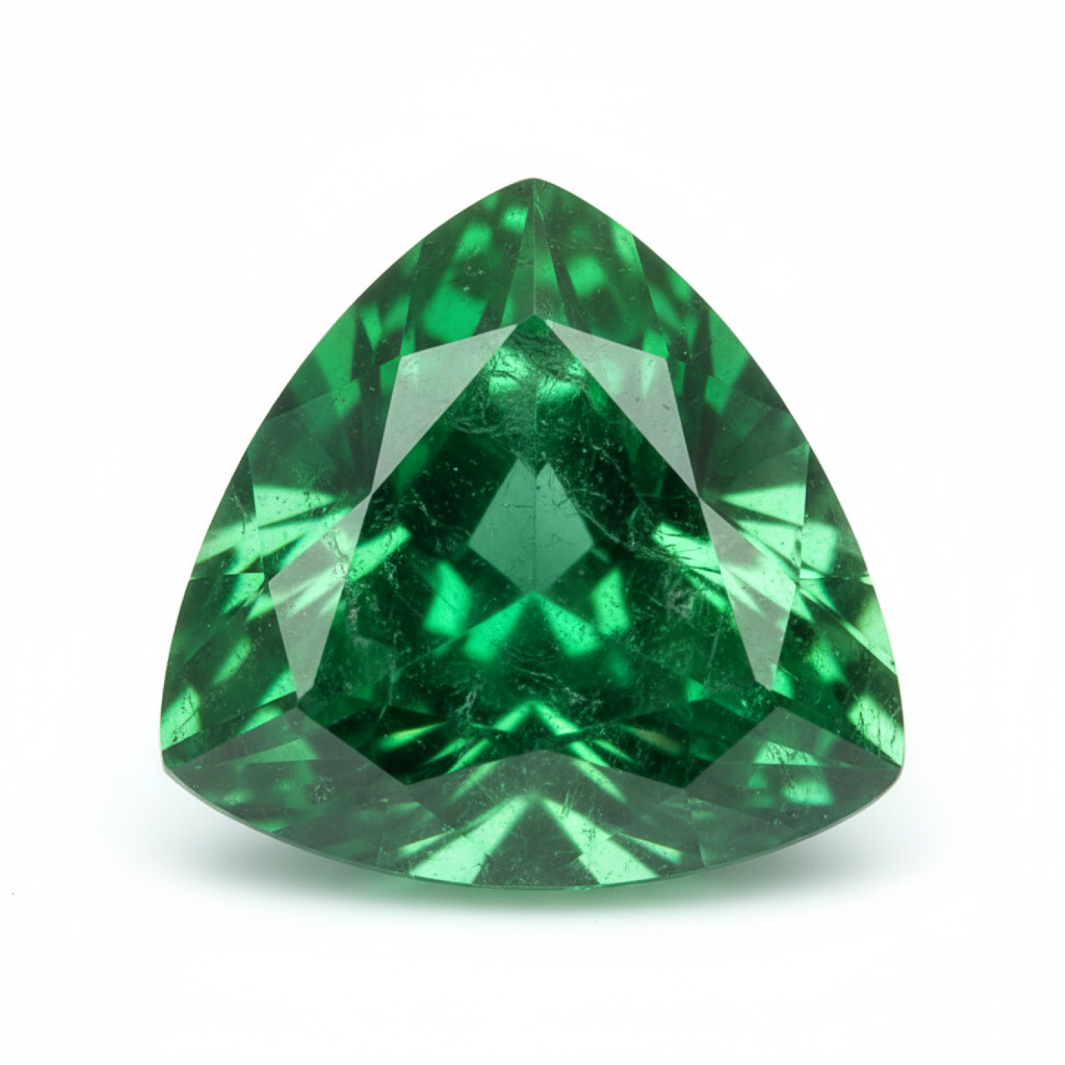 Emerald 1PC Chunky 14x14 MM Triangle Faceted Green Genuine Precious Loose Gemstones Immagine secondaria del prodotto
