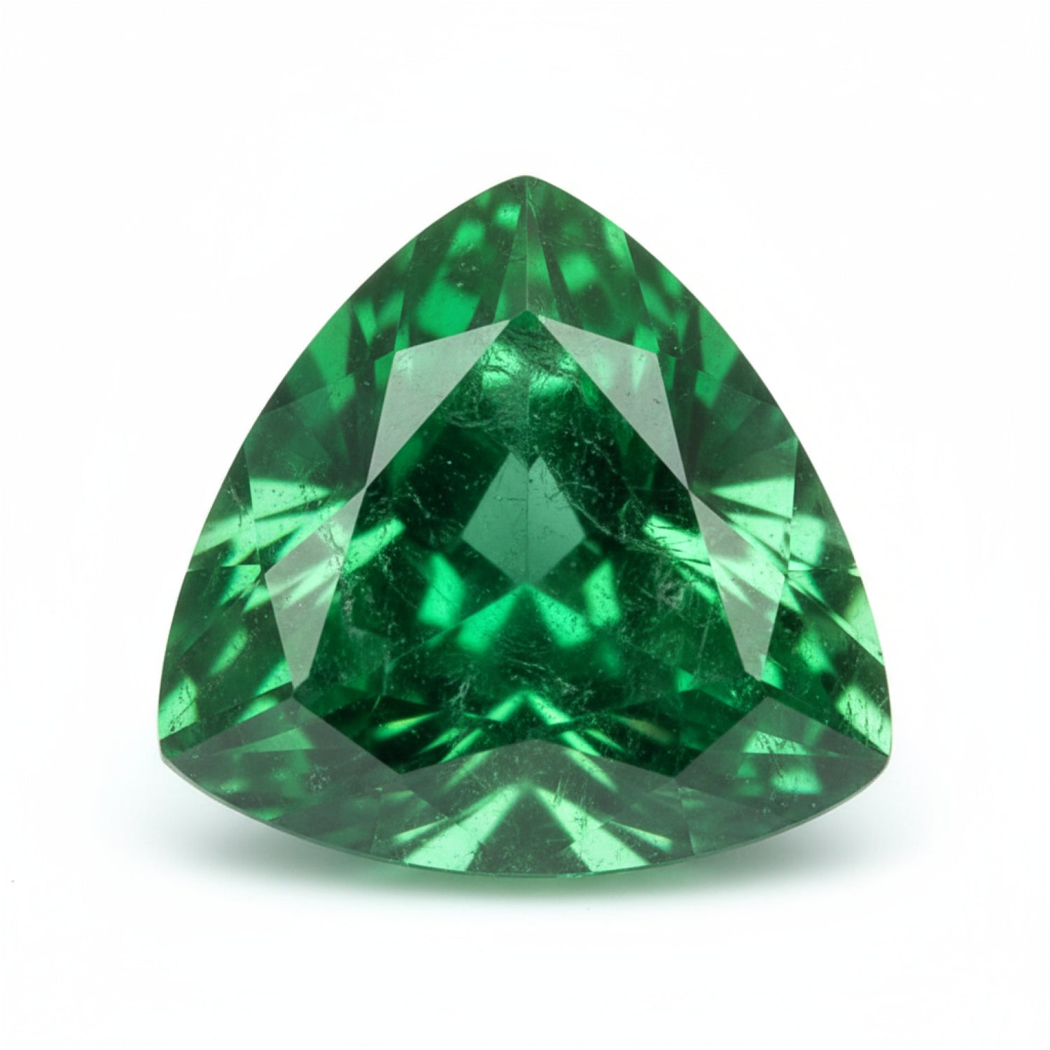Emerald 1PC Chunky 14x14 MM Triangle Faceted Green Genuine Precious Loose Gemstones