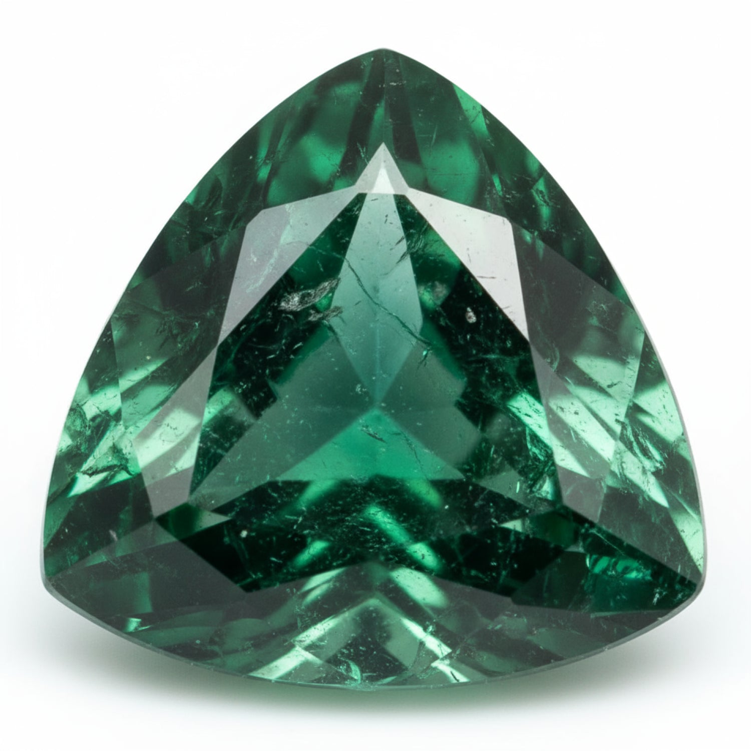 Emerald 1PC Chunky 16x16 MM Triangle Faceted Green Pure Precious Loose Gems