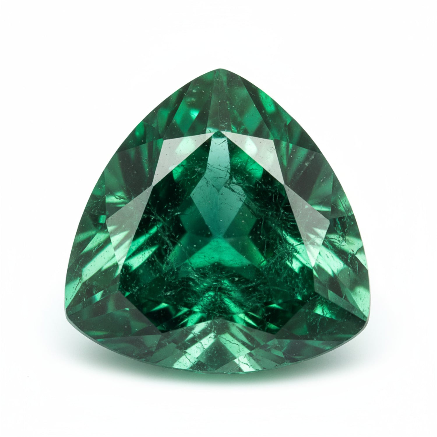Emerald 1PC Chunky 16x16 MM Triangle Faceted Green Pure Precious Loose Gems