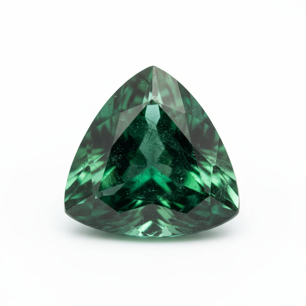 Emerald 1PC Small 8x8 MM Triangle Faceted Green Luster Precious Loose Gems