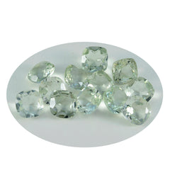 Green Amethyst 1PC Medium 9x9 MM Cushion Faceted Green Lustrous Semi Precious Loose Gemstone