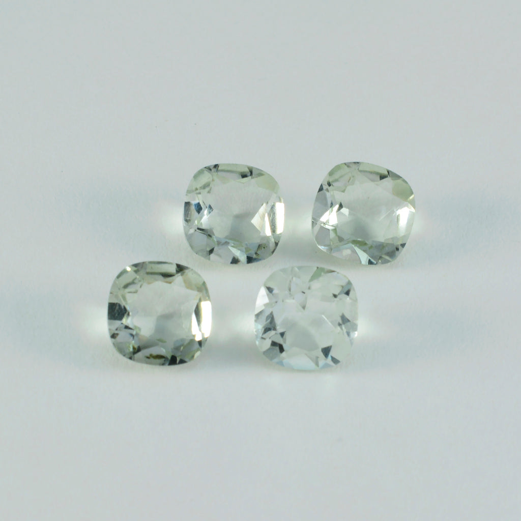 Green Amethyst 1PC Small 8x8 MM Cushion Faceted Green Luster Semi Precious Loose Gems