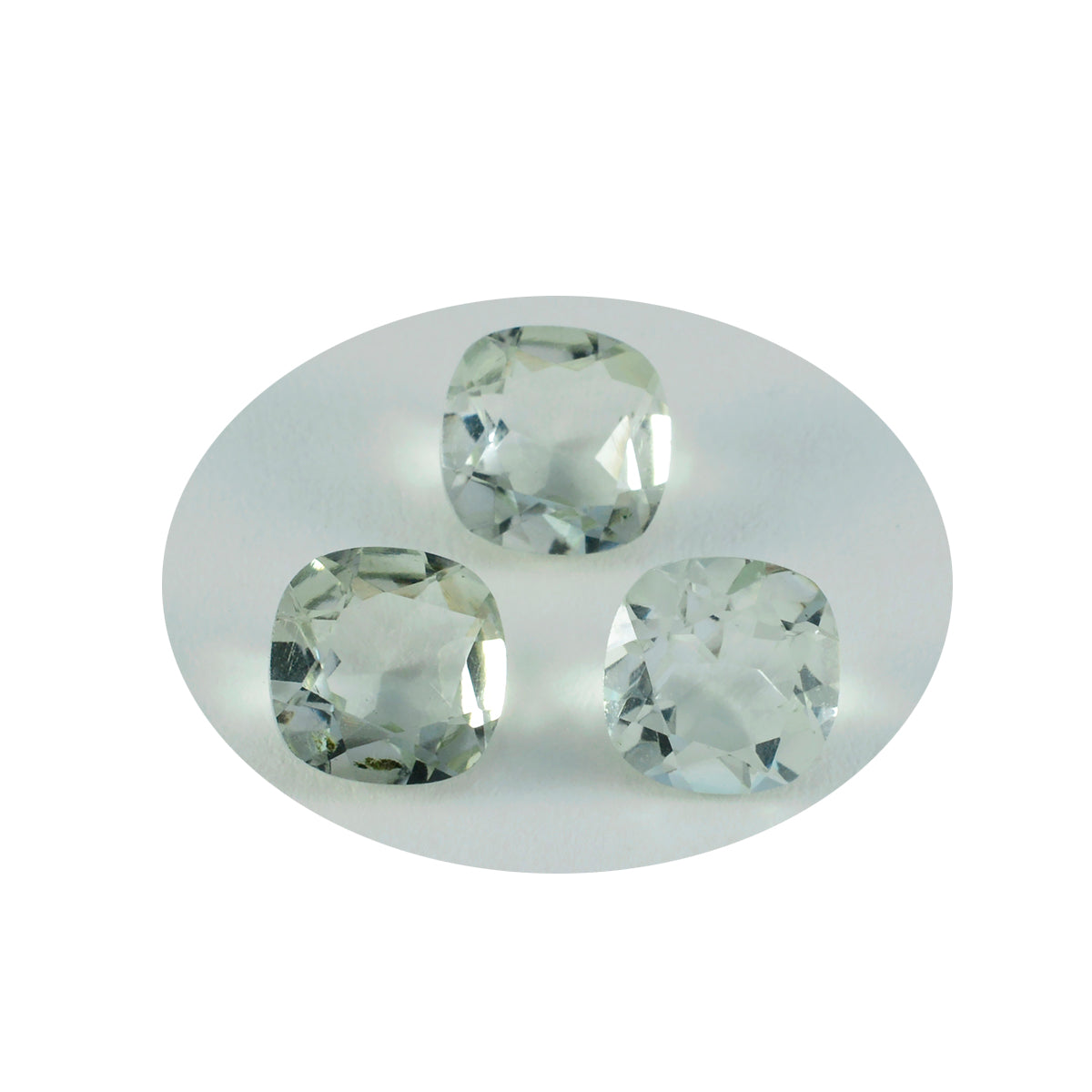 Green Amethyst 1PC Medium 9x9 MM Cushion Faceted Green Lustrous Semi Precious Loose Gemstone