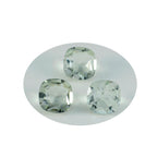 Green Amethyst 1PC Medium 9x9 MM Cushion Faceted Green Lustrous Semi Precious Loose Gemstone