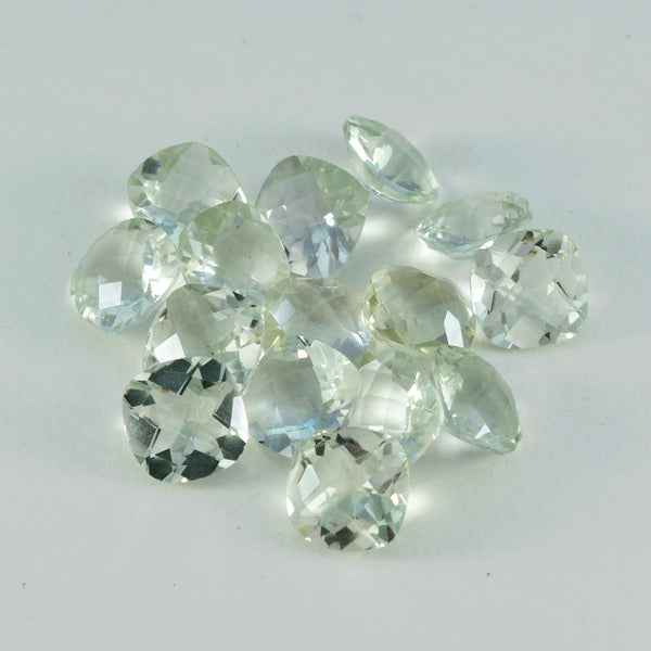 Grüner Amethyst, 1 Stück, groß, 12 x 12 mm, Kissenform, facettiert, grün, hochwertige, lose Halbedelsteine