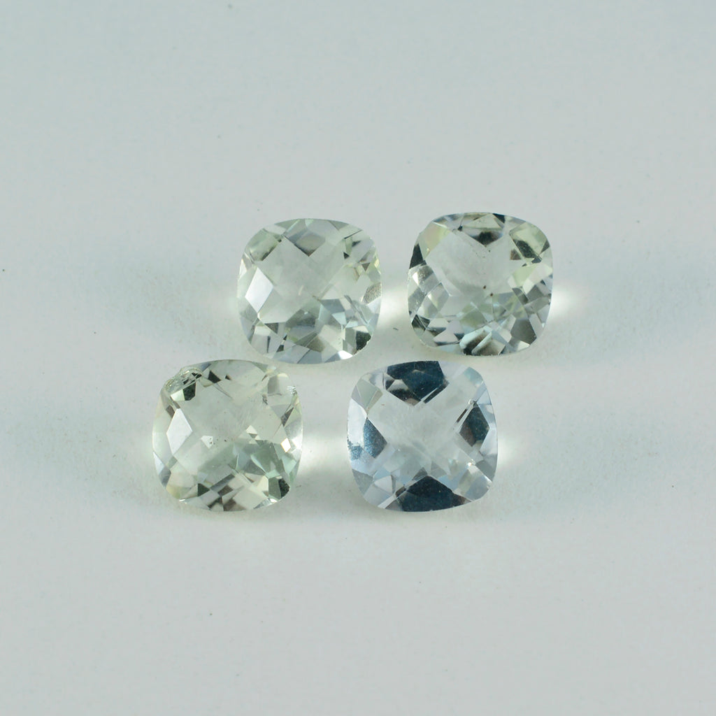 Green Amethyst 1PC Chunky 14x14 MM Cushion Faceted Green Genuine Semi Precious Loose Gemstones