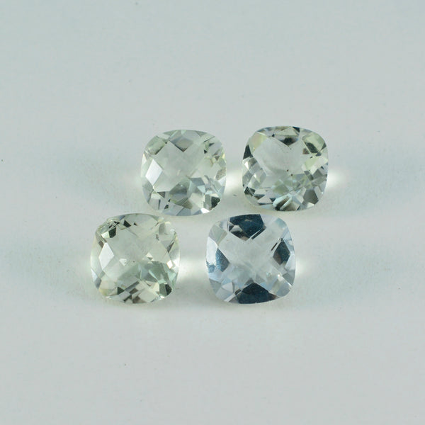 Green Amethyst 1PC Chunky 14x14 MM Cushion Faceted Green Genuine Semi Precious Loose Gemstones