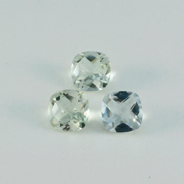 Green Amethyst 1PC Chunky 13x13 MM Cushion Faceted Green Natural Semi Precious Loose Gemstone