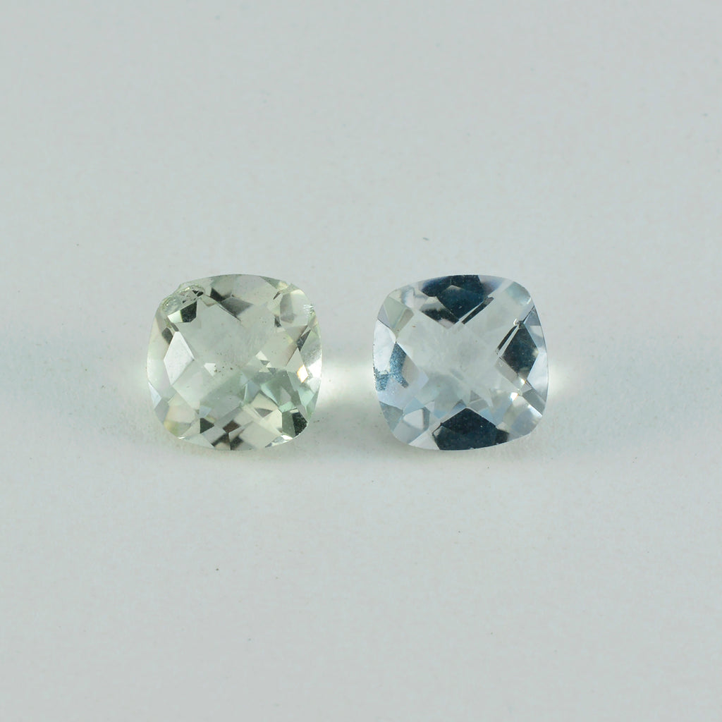 Green Amethyst 1PC Chunky 15x15 MM Cushion Faceted Green Superior Semi Precious Gems