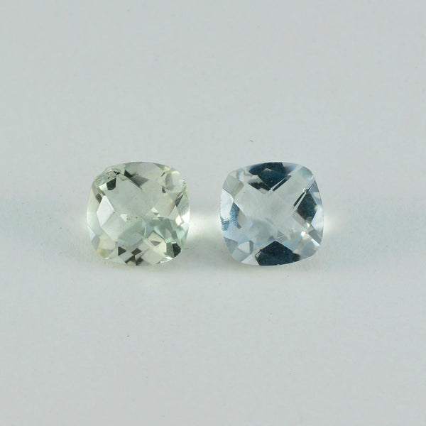 Green Amethyst 1PC Chunky 15x15 MM Cushion Faceted Green Superior Semi Precious Gems