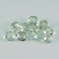 Green Amethyst 1PC Medium 9x9 MM Cushion Faceted Green Lustrous Semi Precious Loose Gemstone
