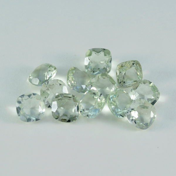 Green Amethyst 10PC Tiny 4x4 MM Cushion Faceted Green Brilliant Semi Precious Loose Gems