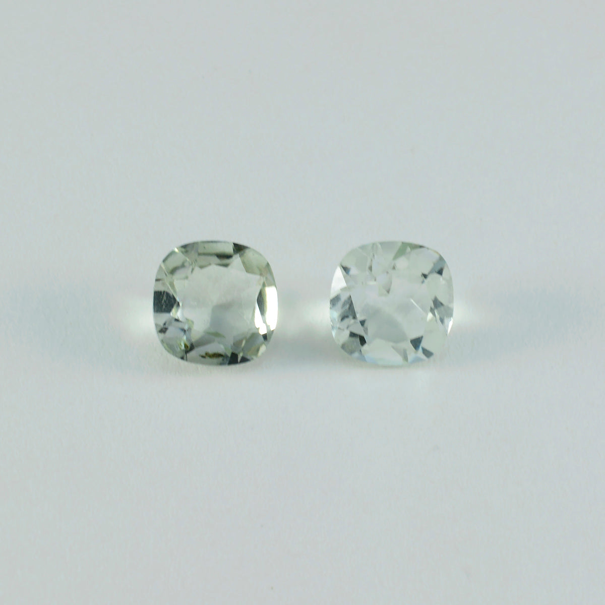 Green Amethyst 1PC Tiny 6x6 MM Cushion Faceted Green Polished Semi Precious Loose Gemstones