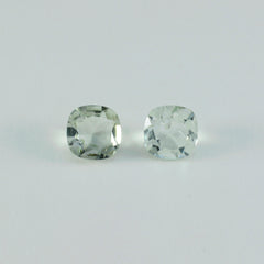 Green Amethyst 1PC Tiny 6x6 MM Cushion Faceted Green Polished Semi Precious Loose Gemstones