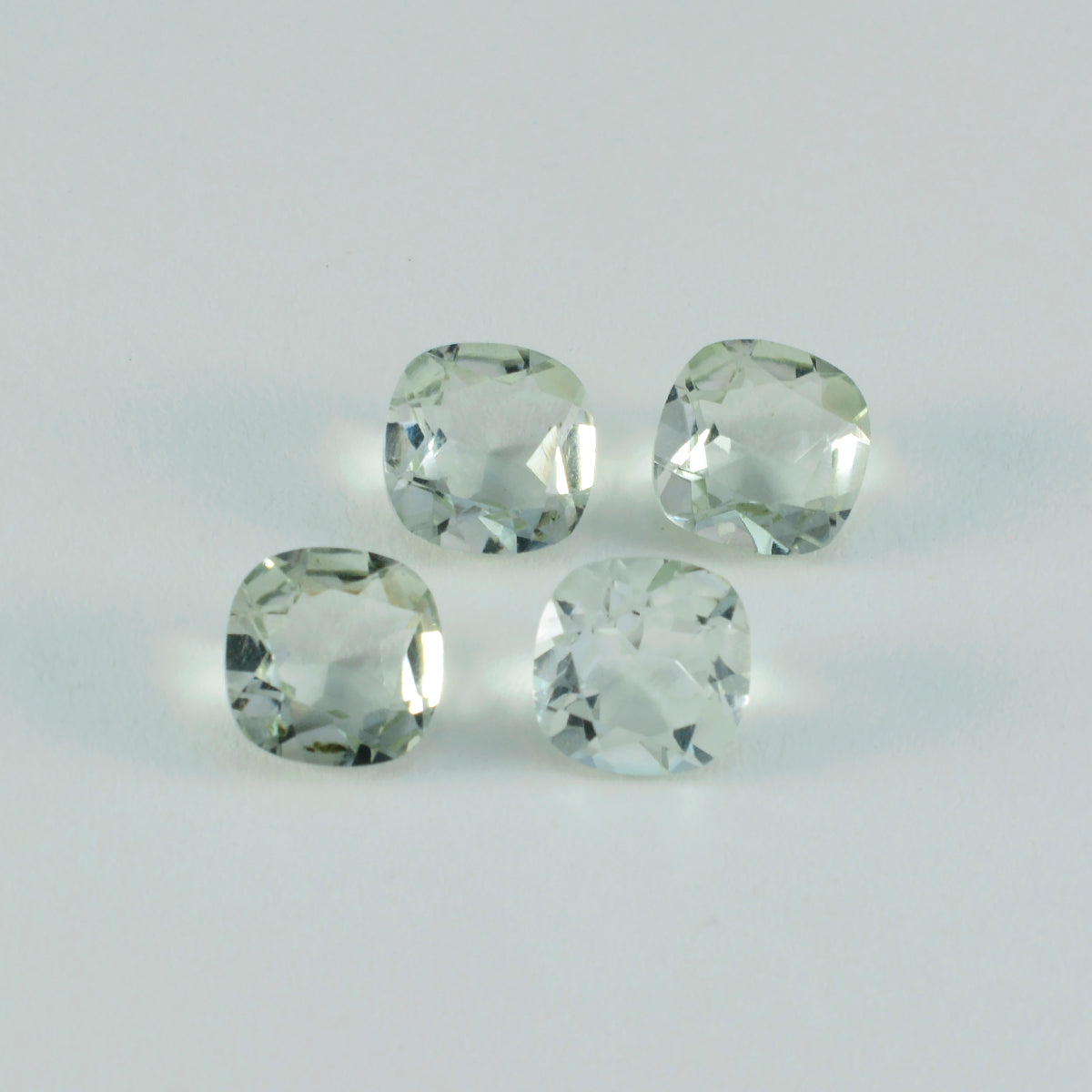 Green Amethyst 1PC Medium 9x9 MM Cushion Faceted Green Lustrous Semi Precious Loose Gemstone