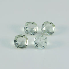 Green Amethyst 1PC Medium 9x9 MM Cushion Faceted Green Lustrous Semi Precious Loose Gemstone