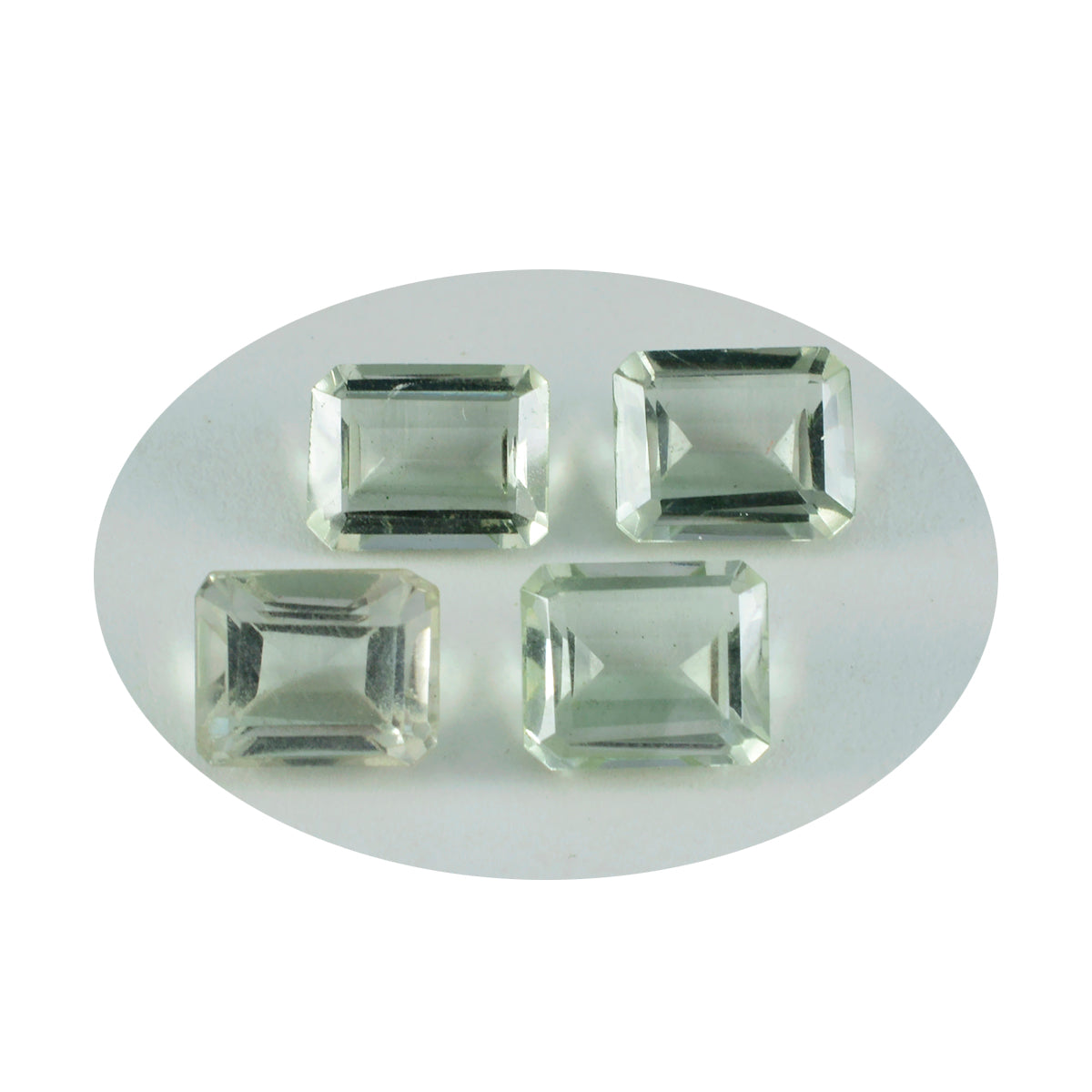 Green Amethyst 1PC Tiny 4x6 MM Emerald Faceted Green Shine Semi Precious Loose Gemstones Secundaire afbeelding