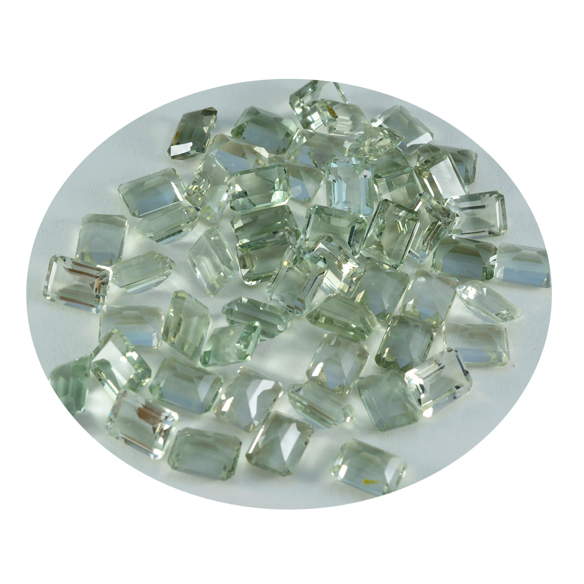 Green Amethyst 1PC Tiny 4x6 MM Emerald Faceted Green Shine Semi Precious Loose Gemstones