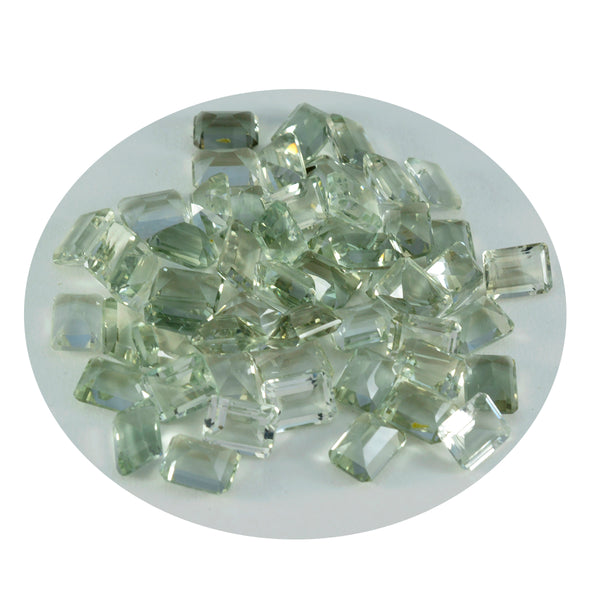 Green Amethyst 1PC Small 6x8 MM Emerald Faceted Green High Quality Semi Precious Loose Gems