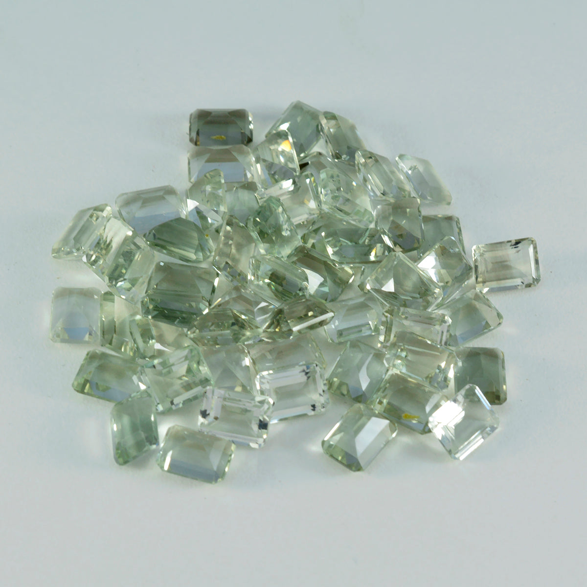 Green Amethyst 1PC Small 6x8 MM Emerald Faceted Green High Quality Semi Precious Loose Gems