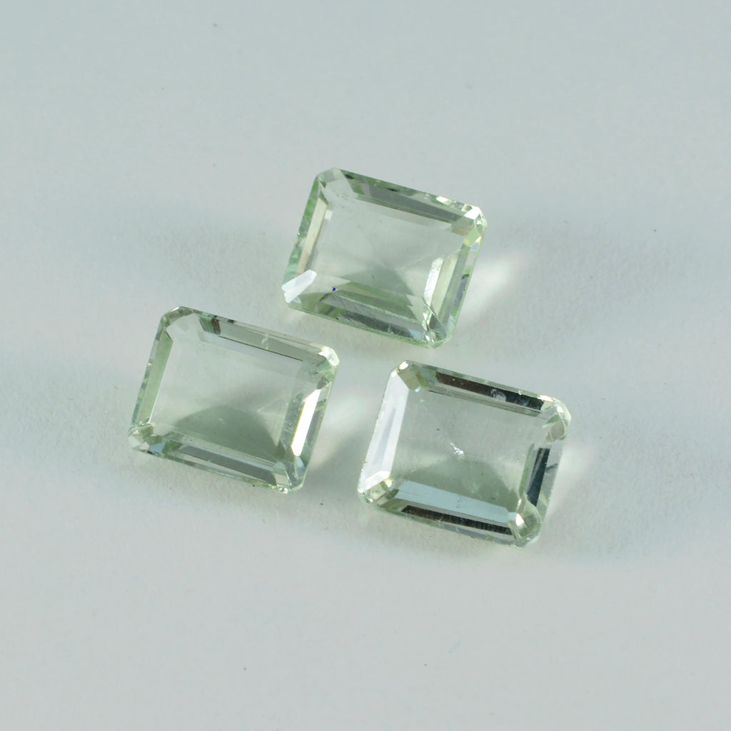 Green Amethyst 1PC Large 10x14 MM Emerald Faceted Green Polished Semi Precious Loose Gems
