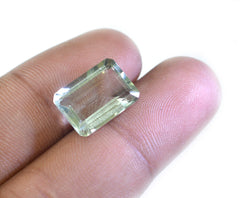 Green Amethyst 1PC Chunky 12x16 MM Emerald Faceted Green Splendid Semi Precious Loose Gemstone