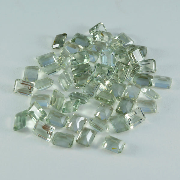 Green Amethyst 1PC Large 8x12 MM Emerald Faceted Green Brilliant Semi Precious Loose Gemstones