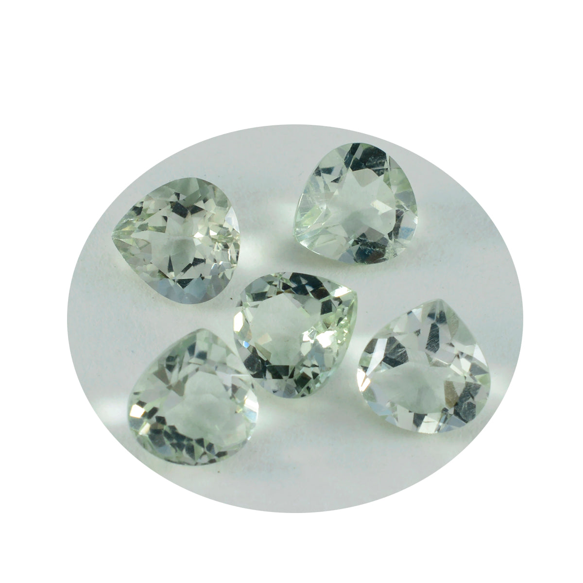 Green Amethyst 10PC Tiny 4x4 MM Heart Faceted Green Brilliant Semi Precious Loose Gems Secondary image