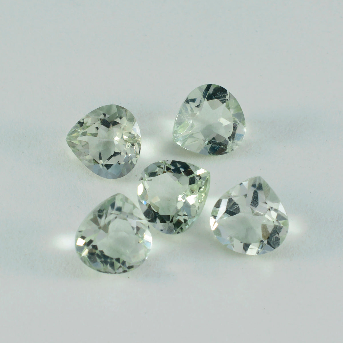 Green Amethyst 1PC Large 10x10 MM Heart Faceted Green Shine Semi Precious Loose Gemstones