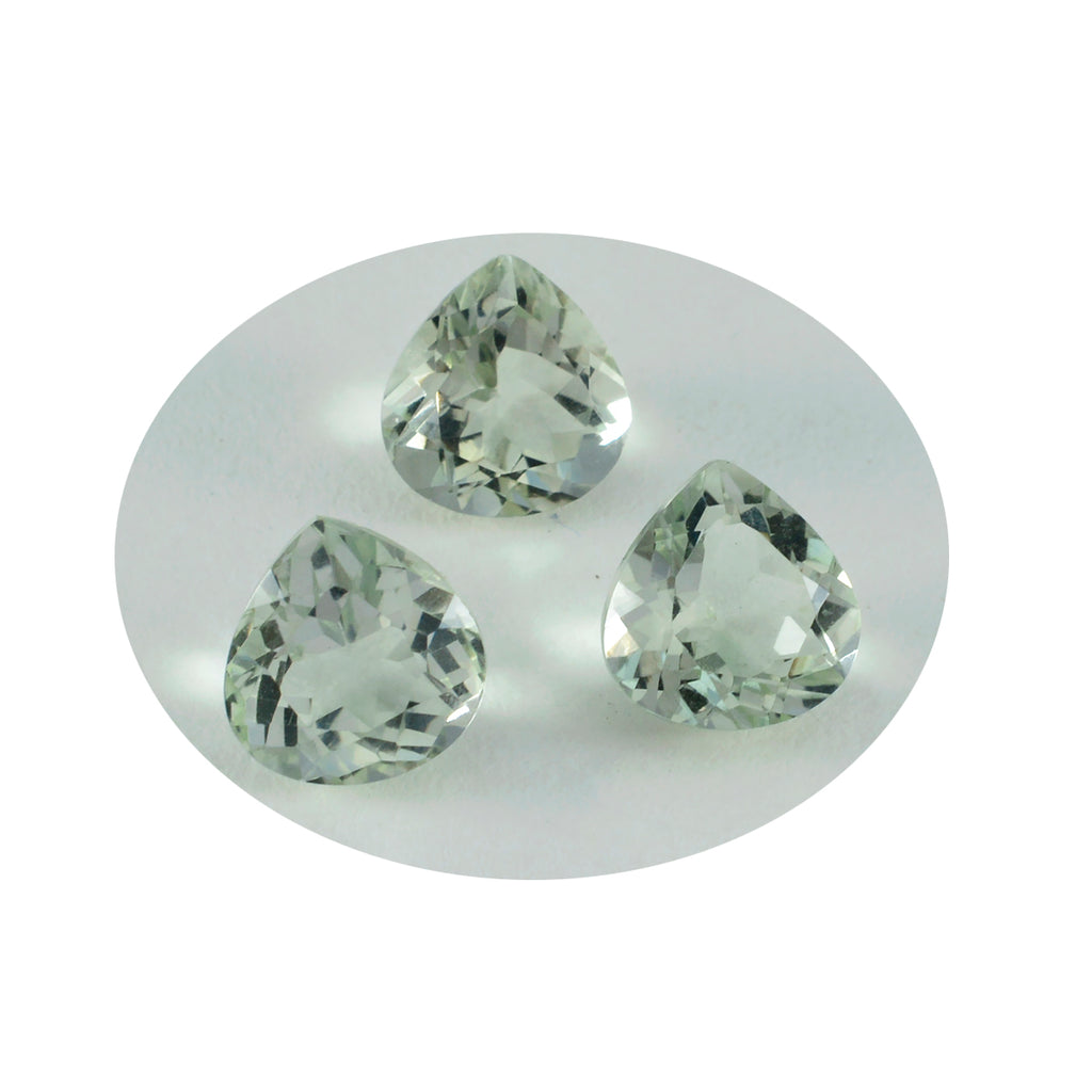 Green Amethyst 1PC Chunky 14x14 MM Heart Faceted Green Genuine Semi Precious Loose Gemstones