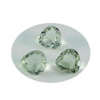 Green Amethyst 1PC Chunky 13x13 MM Heart Faceted Green Natural Semi Precious Loose Gemstone