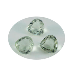 Green Amethyst 1PC Chunky 13x13 MM Heart Faceted Green Natural Semi Precious Loose Gemstone