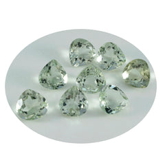 Green Amethyst 1PC Small 7x7 MM Heart Faceted Green Splendid Semi Precious Gems