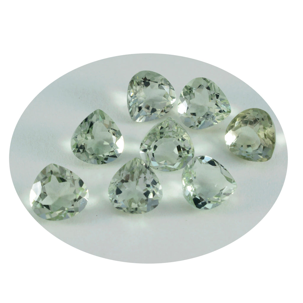 Green Amethyst 1PC Tiny 6x6 MM Heart Faceted Green Polished Semi Precious Loose Gemstones