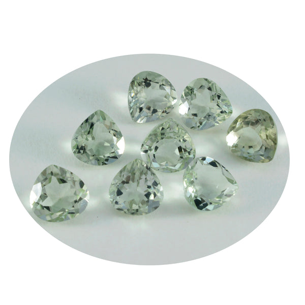 Green Amethyst 1PC Tiny 6x6 MM Heart Faceted Green Polished Semi Precious Loose Gemstones