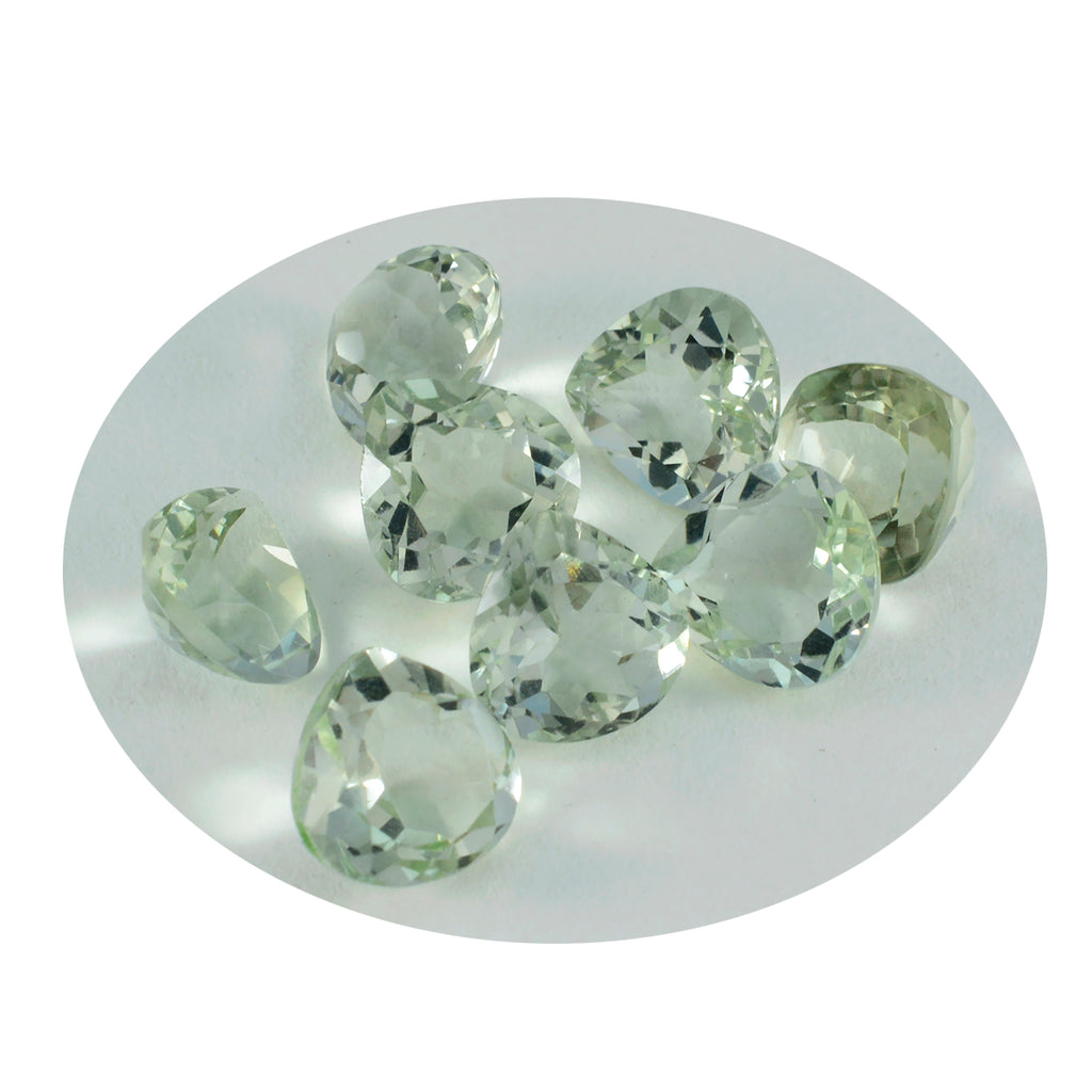 Green Amethyst 1PC Small 8x8 MM Heart Faceted Green Luster Semi Precious Loose Gems