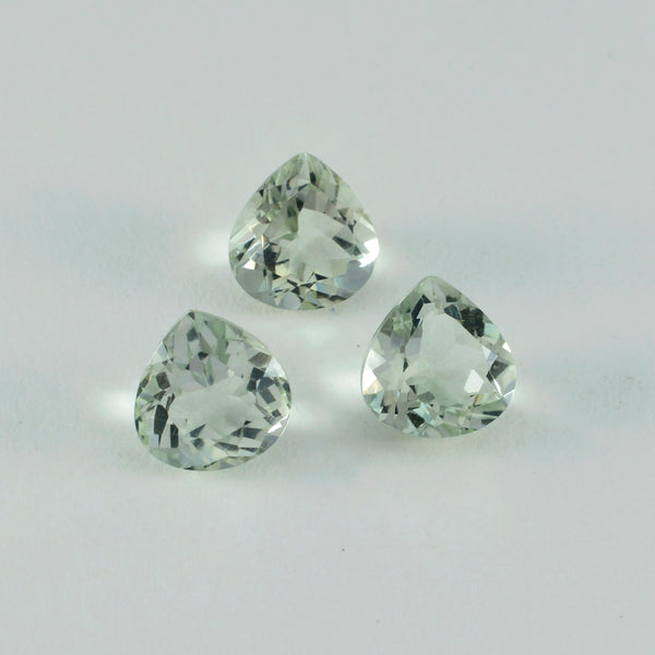 Green Amethyst 1PC Large 10x10 MM Heart Faceted Green Shine Semi Precious Loose Gemstones